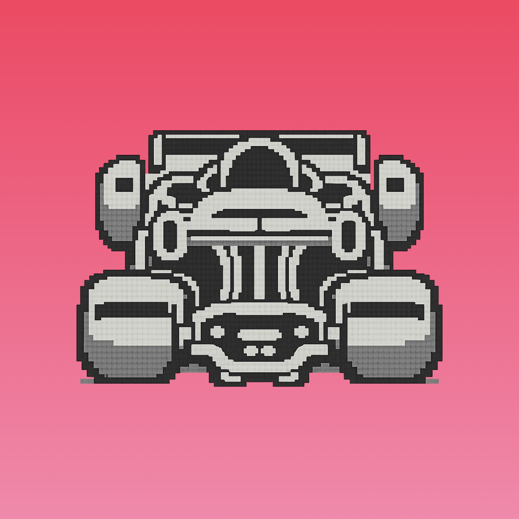 RetroRapid! app icon - A retro-styled racing game icon featuring a classic car in a pixelated LCD game aesthetic